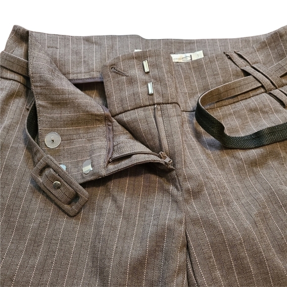 NEW Dynamite brown belted plaid gaucho capri pants - Picture 8 of 8